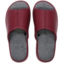 レザー調厚底クッションスリッパ L 25.0～26.5cm WINE