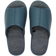 レザー調厚底クッションスリッパ L 25.0~26.5cm BLUE