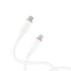 ふわふわ Type-C to Lightning ソフトケーブル 50cm ホワイト MCJ-AW50 WH