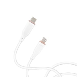 ふわふわ Type-C to Lightning ソフトケーブル 1m ホワイト MCJ-AW1M WH