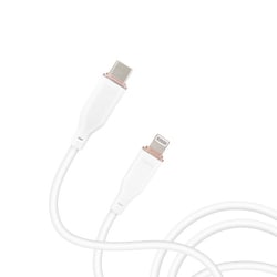 ふわふわ Type-C to Lightning ソフトケーブル 2m ホワイト MCJ-AW2M WH
