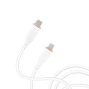 ふわふわ Type-C to Lightning ソフトケーブル 2m ホワイト MCJ-AW2M WH