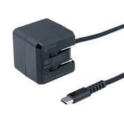 急速充電器 USB PD(パワーデリバリー)対応 USB-Cケーブル一体型 30W スイング式プラグ JYU-AC0120BK