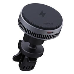 カーマウント型ワイヤレス充電器 MagSafe対応 Qi2 MagFusion Dash Pro 冷却機能搭載 15W グレー HD-MC13A-GY