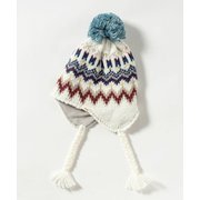 ミックスボーダージュニアイヤーフラップビーニー Mix Border Junior Earflap Beanie ESG24HW92 OFF WHITE JFサイズ [ニットキャップ ビーニー ジュニア]