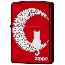 フカシロ ライター CAT＆THE MOON レッド 1201S895
