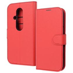 RT-FRS24ELC9/R [らくらくスマートフォン F-53E Like standard 耐衝撃 ルーペ付き マグネットベルト シンプル 手帳型レザーケース レッド]