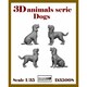 ARD35008 1/35 ジオラマアクセサリー 3D動物シリーズ イヌ 4個入 [組立式プラスチックモデル]