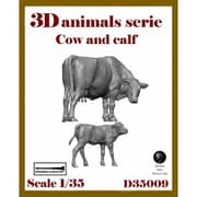 ARD35009 1/35 ジオラマアクセサリー 3D動物シリーズ 乳牛と子牛 2個入 [組立式プラスチックモデル]
