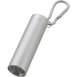 LED9灯カラビナ付ライト スムース 約直径2.6cm×高さ14.2cm マットシルバー TS-1281-005