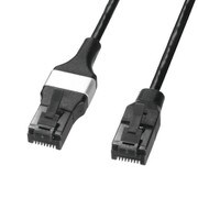 LANケーブル CAT6A カテゴリ6A ブレイクアウェイ スリム 極細 より線 2m ブラック マグネット 接続機器防止 怪我や転倒防止 病院 ケーブル分離 KB-SL6ABA-02BK