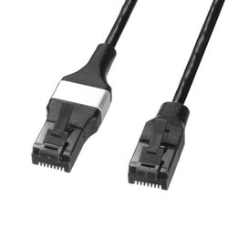 LANケーブル CAT6A カテゴリ6A ブレイクアウェイ スリム 極細 より線 5m ブラック マグネット 接続機器防止 怪我や転倒防止 病院 ケーブル分離 KB-SL6ABA-05BK