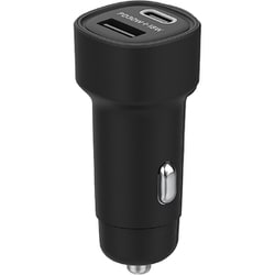 DC-48W USB2ポート PD30W＋QC18W 自動判定 LEDライト付 ブラック DC-068
