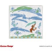 68-2250065 [タオルハンカチ おさるのジョージ CGペンキあそび 20cm×20cm ブルー]