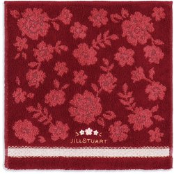タオルハンカチ JILLSTUART ポンポネ 25cm×25cm レッド パッケージ入り 58-3229090