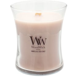 アロマキャンドル WoodWick ジャーM（箱付き） バニラ＆シーソルトの香り WW9040572