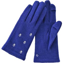 AF65101L8 WOMEN フラワー刺繍ジャージグローブ グローブ ブルー af65101l8