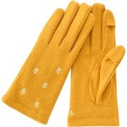 AF65101L8 WOMEN フラワー刺繍ジャージグローブ グローブ イエロー af65101l8