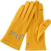 AF65102L8 WOMEN ボタニカルモチーフ刺繍ジャージグローブ グローブ イエロー af65102l8