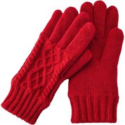 AF91006L8 WOMEN ケーブルニットグローブ グローブ レッド af91006l8