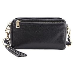 cminishoulder [23131-11301 COOCO シュリンクレザー 横型ミニショルダーバッグ ショルダーバッグ ブラック]