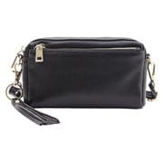 cminishoulder [23131-11301 COOCO シュリンクレザー 横型ミニショルダーバッグ ショルダーバッグ ブラック]