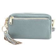 cminishoulder [23131-11301 COOCO シュリンクレザー 横型ミニショルダーバッグ ショルダーバッグ ブルー]