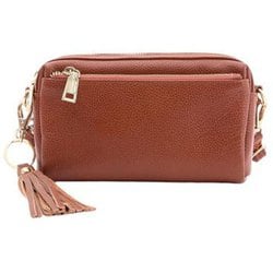 cminishoulder [23131-11301 COOCO シュリンクレザー 横型ミニショルダーバッグ ショルダーバッグ ブラウン]