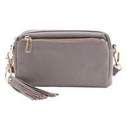 cminishoulder [23131-11301 COOCO シュリンクレザー 横型ミニショルダーバッグ ショルダーバッグ グレー]
