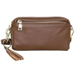 cminishoulder [23131-11301 COOCO シュリンクレザー 横型ミニショルダーバッグ ショルダーバッグ オーク]