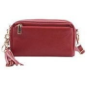 cminishoulder [23131-11301 COOCO シュリンクレザー 横型ミニショルダーバッグ ショルダーバッグ レッド]