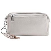 cminishoulder [23131-11301 COOCO シュリンクレザー 横型ミニショルダーバッグ ショルダーバッグ シルバー]
