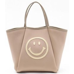 csmiletotte [23131-11702 COOCO SMILEY ダイバー素材トートバッグ トートバッグ ベージュ]