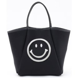 csmiletotte [23131-11702 COOCO SMILEY ダイバー素材トートバッグ トートバッグ ブラック]