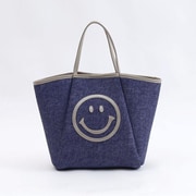 csmiletotte [23131-11702 COOCO SMILEY ダイバー素材トートバッグ トートバッグ ネイビー]