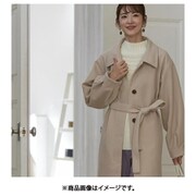 980119001 ベルト付きボリューム袖ステンカラーコート コート アイボリー fr980119