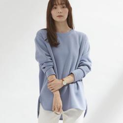 fr980126 [980126031 一度着たら手放せない！華奢見せ裏起毛トレーナー LLサイズ ダスティブルー]