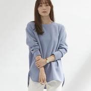 fr980126 [980126030 一度着たら手放せない！華奢見せ裏起毛トレーナー Lサイズ ダスティブルー]