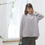 fr980126 [980126018 一度着たら手放せない！華奢見せ裏起毛トレーナー Lサイズ グレー]