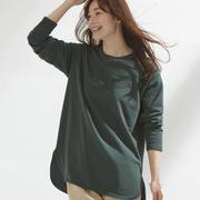 fr980126 [980126026 一度着たら手放せない！華奢見せ裏起毛トレーナー Lサイズ グリーン]