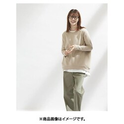 fr980127 [980127005 ミセスのためにこだわった、袖リブトレーナー M-Lサイズ ベージュ]