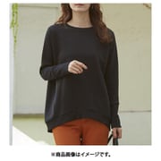 fr980127 [980127001 ミセスのためにこだわった、袖リブトレーナー M-Lサイズ ブラック]