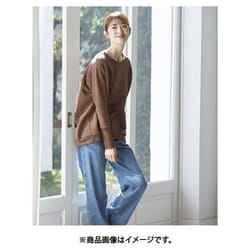 fr980127 [980127003 ミセスのためにこだわった、袖リブトレーナー M-Lサイズ ブラウン]