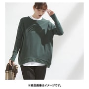 fr980127 [980127007 ミセスのためにこだわった、袖リブトレーナー M-Lサイズ グリーン]