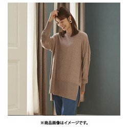 fr980134 [980134007 お尻もお腹も全部隠す！横スリット入りビックニット ニット グレージュ]