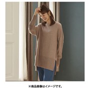 fr980134 [980134007 お尻もお腹も全部隠す！横スリット入りビックニット ニット グレージュ]