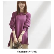 fr980134 [980134004 お尻もお腹も全部隠す！横スリット入りビックニット ニット パープル]