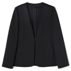 パジャマスーツ ダンボールニットノーカラージャケット セットアップ着用可（紺/M） 24WLWLJK1