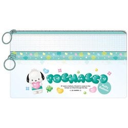 SAC-CWF-PC サンリオキャラクターズ クリアダブルファスナーポーチ ポチャッコ