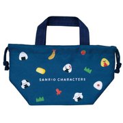 SAON-MKC-NV サンリオキャラクターズ おにぎりシリーズ マチ付き巾着 ネイビー